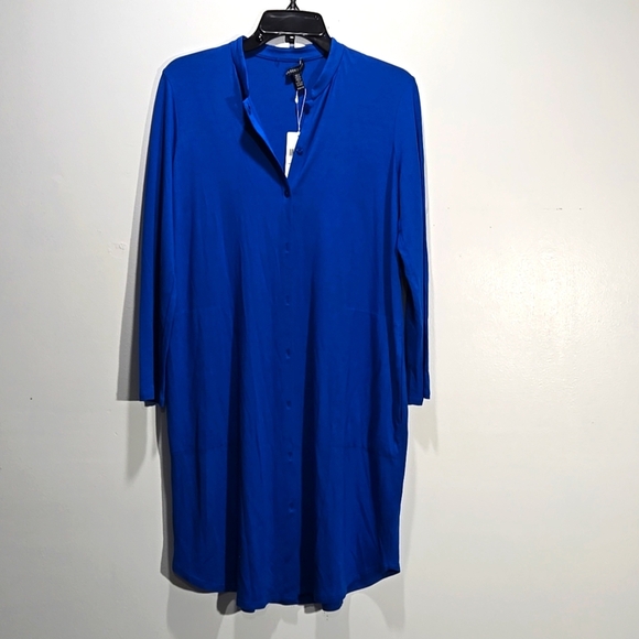 Eileen Fisher Dresses & Skirts - NEW Eileen Fisher Vibrant Blue Viscose Jersey Dress Pockets XXS